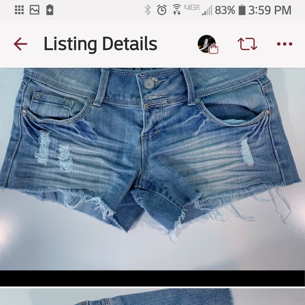 Blue Jean Distressed Booty Shorts R1557
